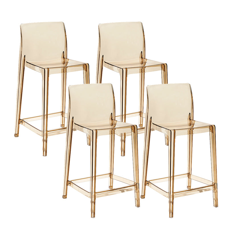 Contemporary Plastic Low Back Indoor Bar Stool with Footrest