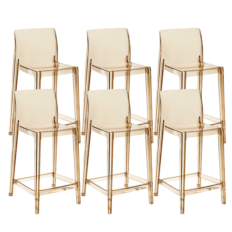 Contemporary Plastic Low Back Indoor Bar Stool with Footrest