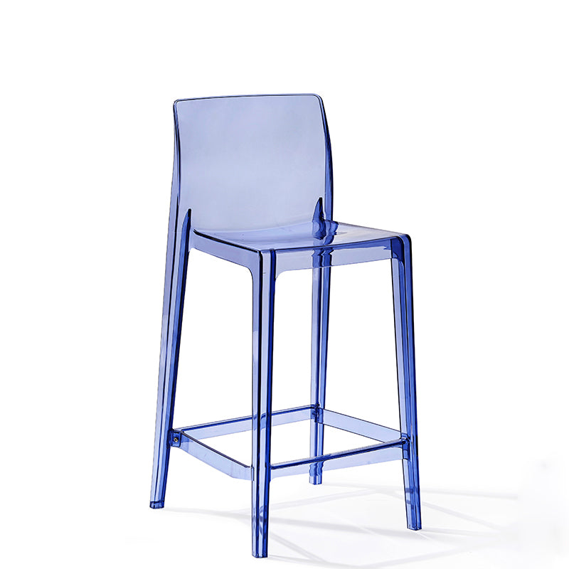 Contemporary Plastic Low Back Indoor Bar Stool with Footrest