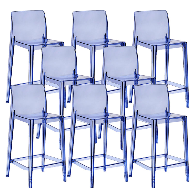 Contemporary Plastic Low Back Indoor Bar Stool with Footrest