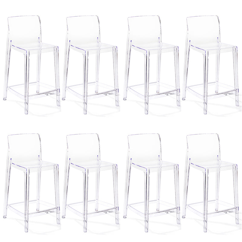 Contemporary Plastic Low Back Indoor Bar Stool with Footrest