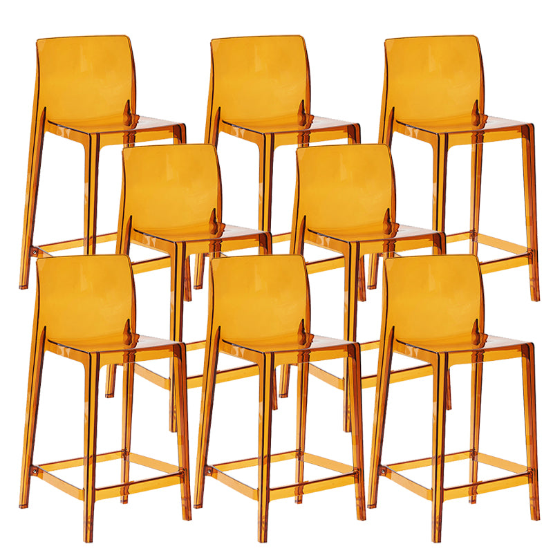 Contemporary Plastic Low Back Indoor Bar Stool with Footrest