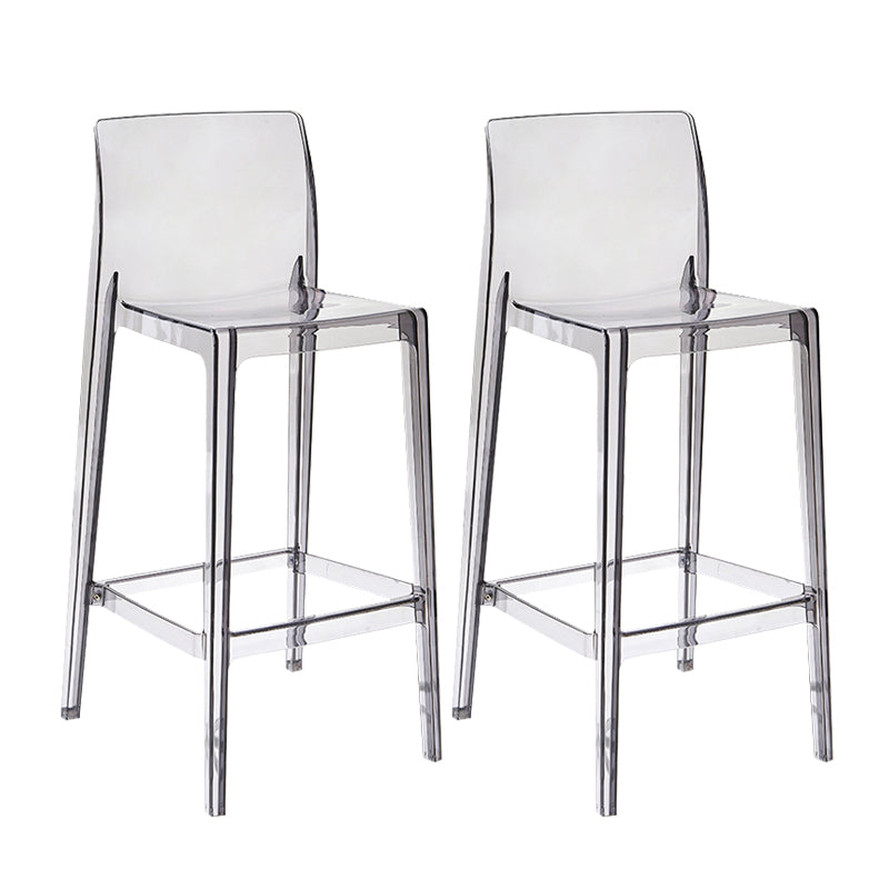 Contemporary Plastic Low Back Indoor Bar Stool with Footrest