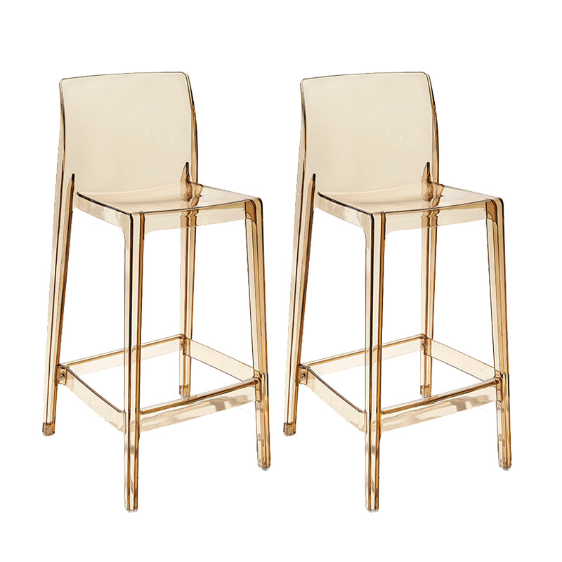 Contemporary Plastic Low Back Indoor Bar Stool with Footrest