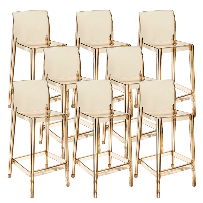 Contemporary Plastic Low Back Indoor Bar Stool with Footrest