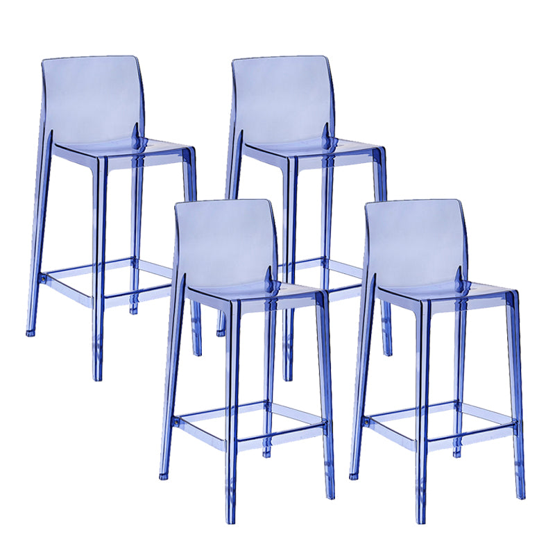 Contemporary Plastic Low Back Indoor Bar Stool with Footrest