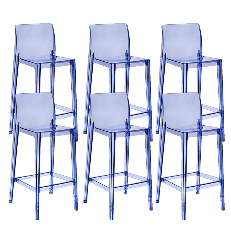 Contemporary Plastic Low Back Indoor Bar Stool with Footrest