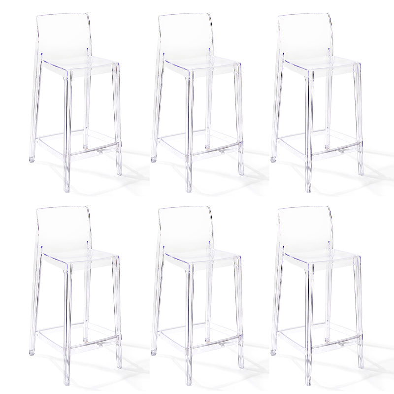 Contemporary Plastic Low Back Indoor Bar Stool with Footrest