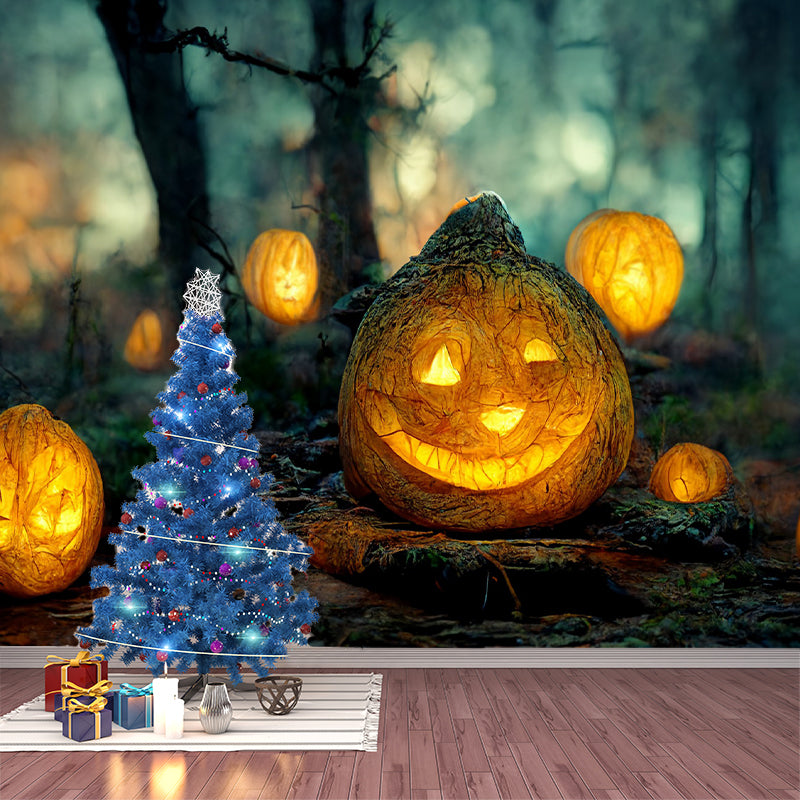 Halloween Pumpkin Pattern Mural Horizontal Version Moisture-proof for Wall Decoration