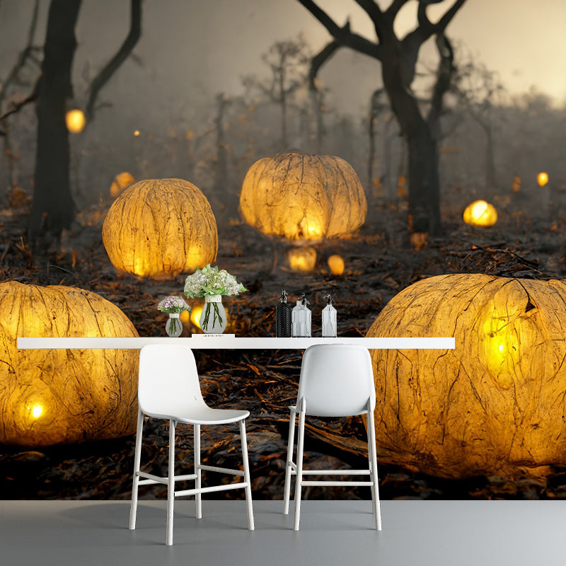 Halloween Pumpkin Pattern Mural Horizontal Version Moisture-proof for Wall Decoration