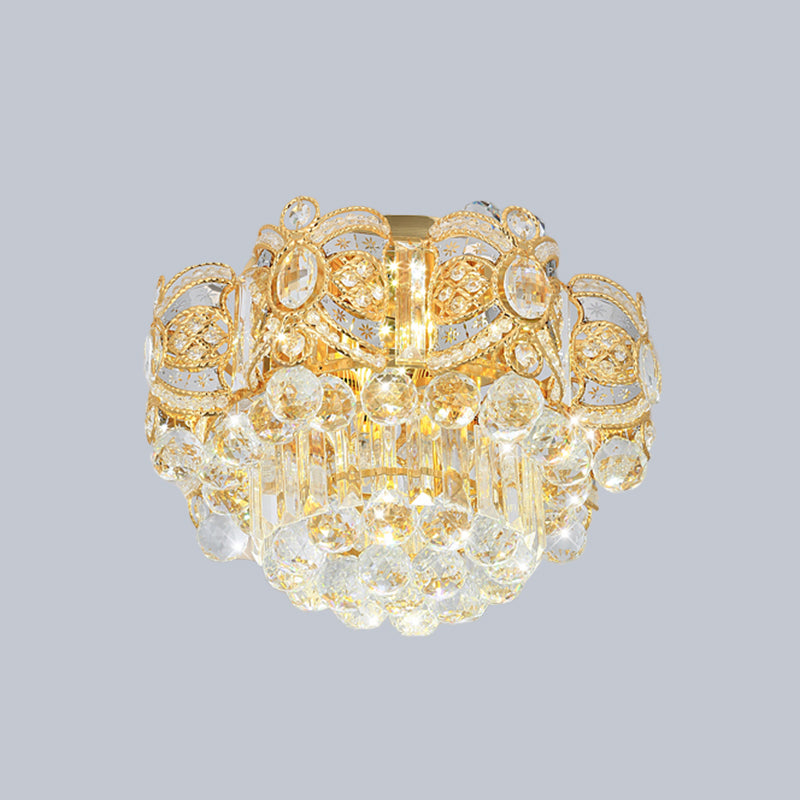 Gold LED Plafond Flush Mount Hedendaagse Crystal Ball Ronde Flushmount Verlichting, 16 "/23.5" Breedte