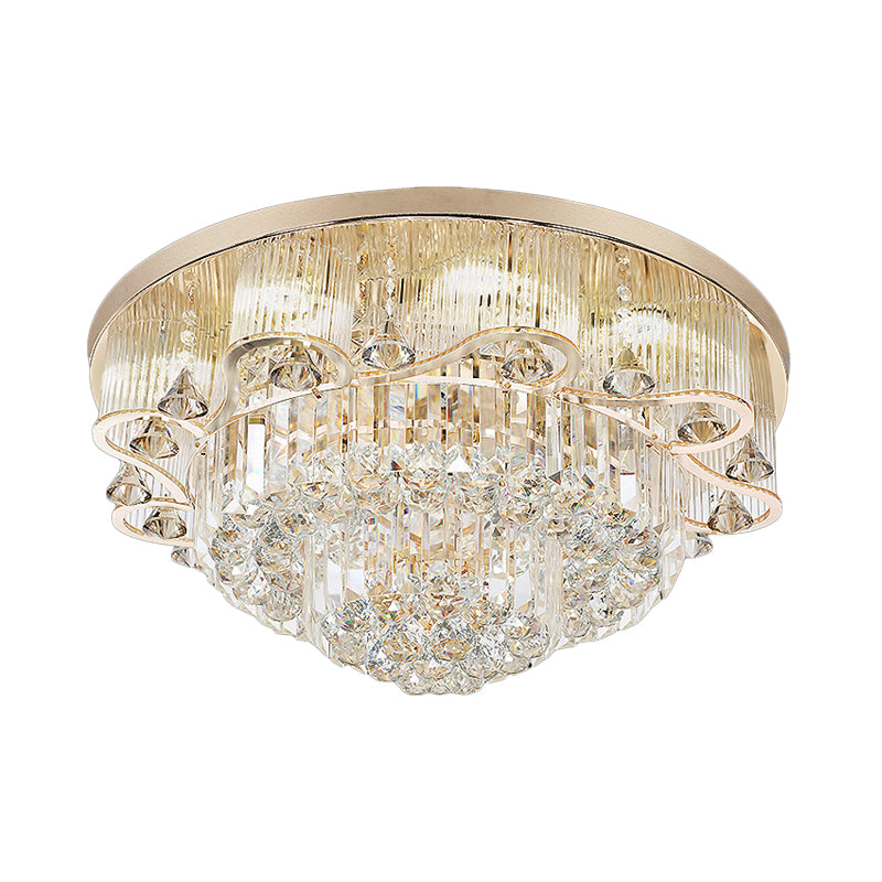 Crystal Scalled tier Flush Mount Contemporary 4-Light Comeing Hall LED de techo de iluminación en oro