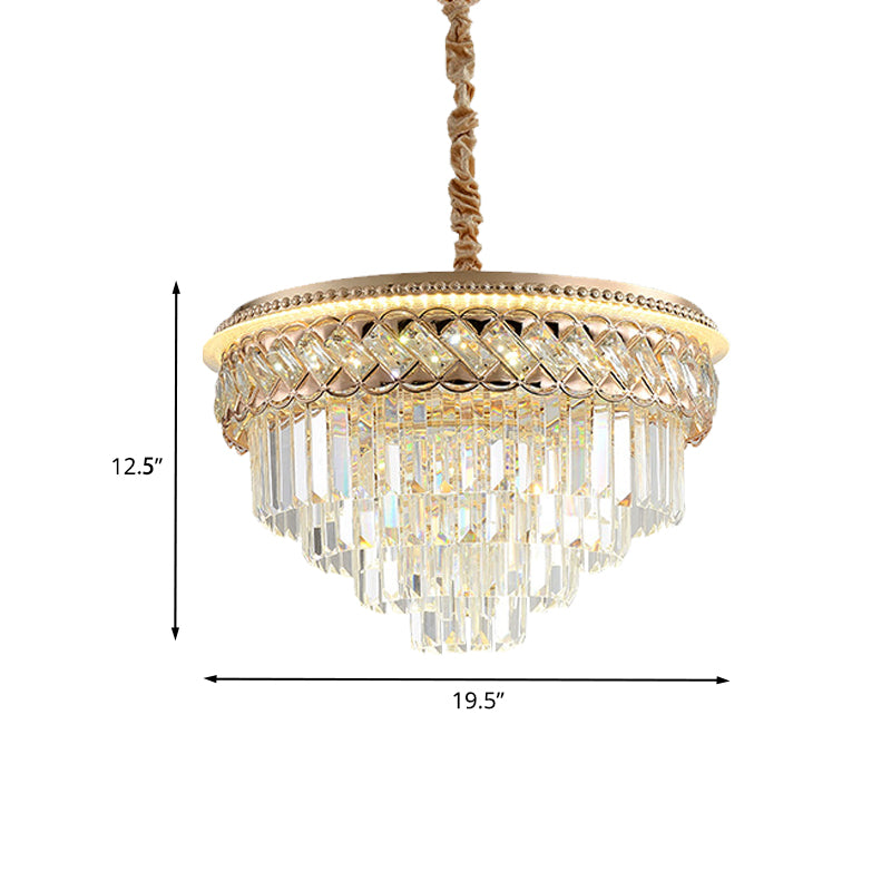Tiers modernes Chandelier Crystal Prism LED PRENDANT PRENDANT LEUR AVEC TRAITE