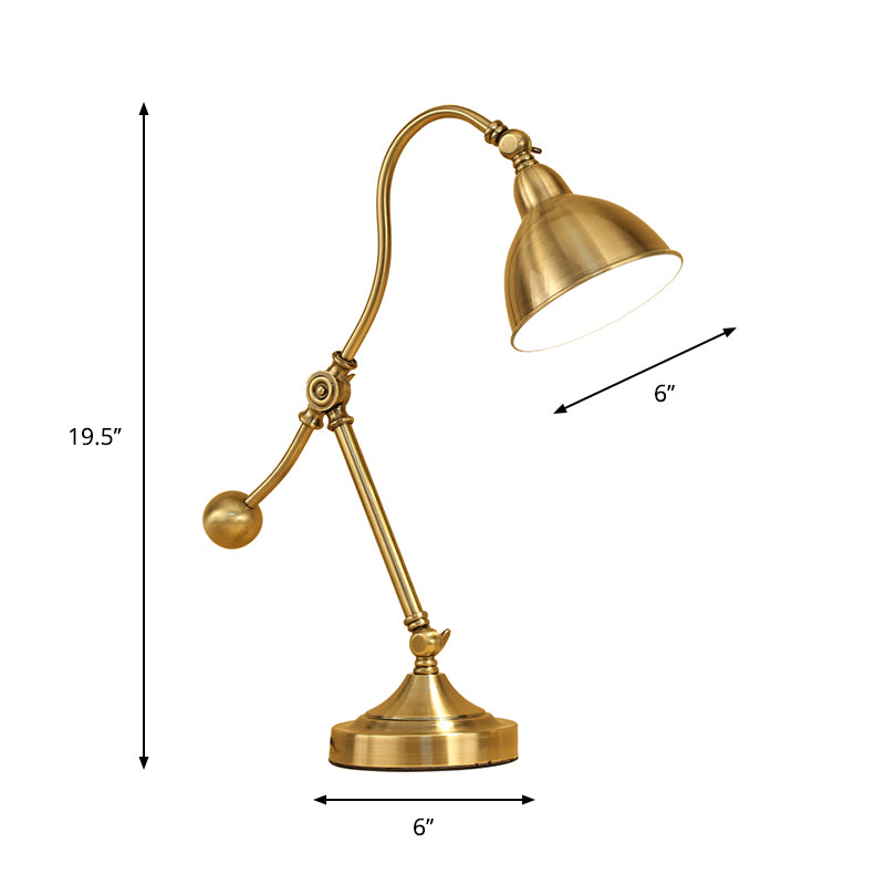 Gouden kom zwenkarm nachtkastje licht retro metallic 1 hoofd slaapkamer tafelverlichting