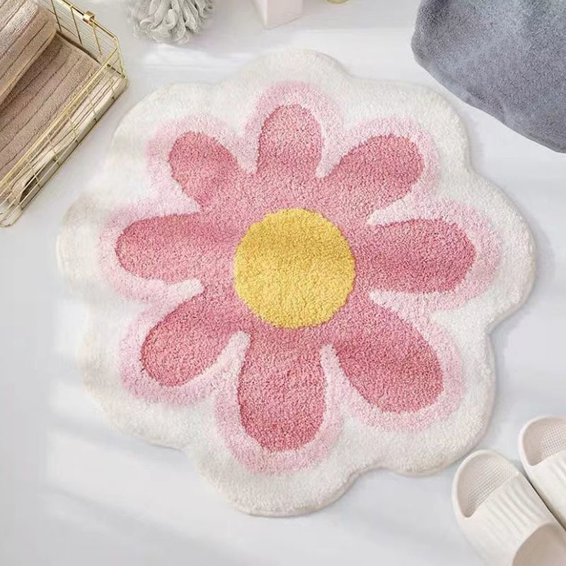 Pet Friendly Novelty Lambswool Floral Print Modern Living Room Area Carpet