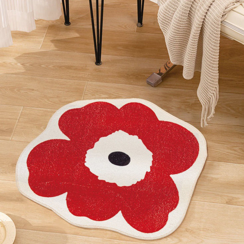 Pet Friendly Novelty Lambswool Floral Print Modern Living Room Area Carpet