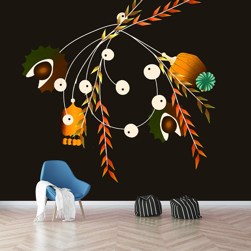 Illustration Art Plant Mural Moisture Resistant for Wall Decoration