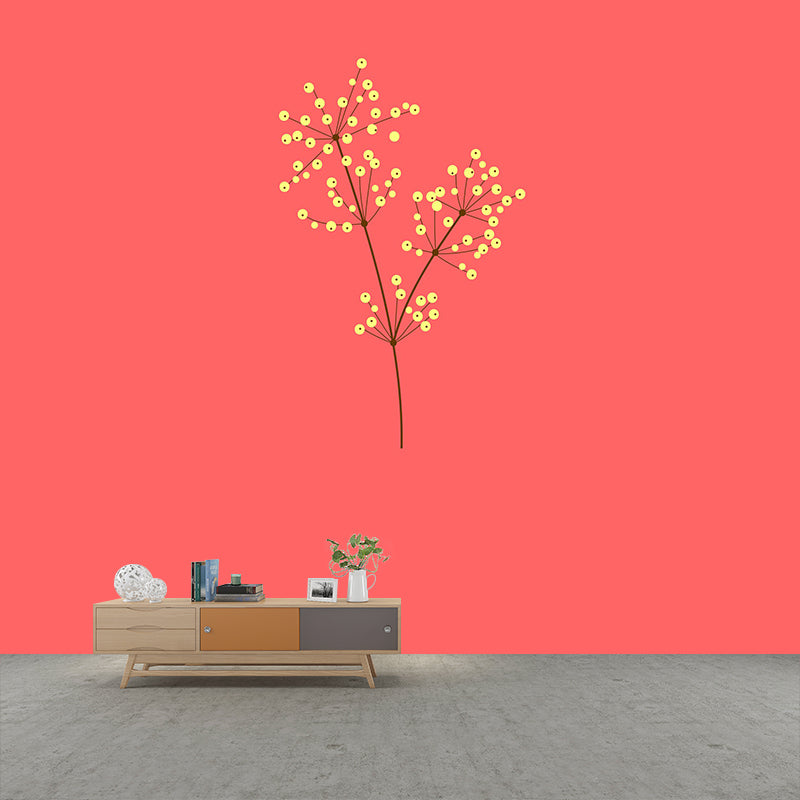 Illustration Art Plant Mural Moisture Resistant for Wall Decoration