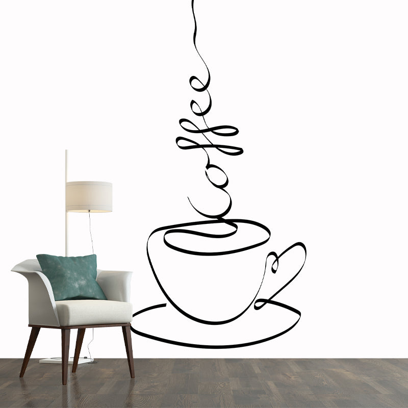 Illustration Lineart Mural Moisture Resistant for Living Room Wall Decor
