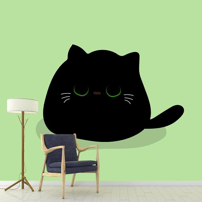 Simple Cat Illustration Mural Moistureproof for Living Room Wall Decoration