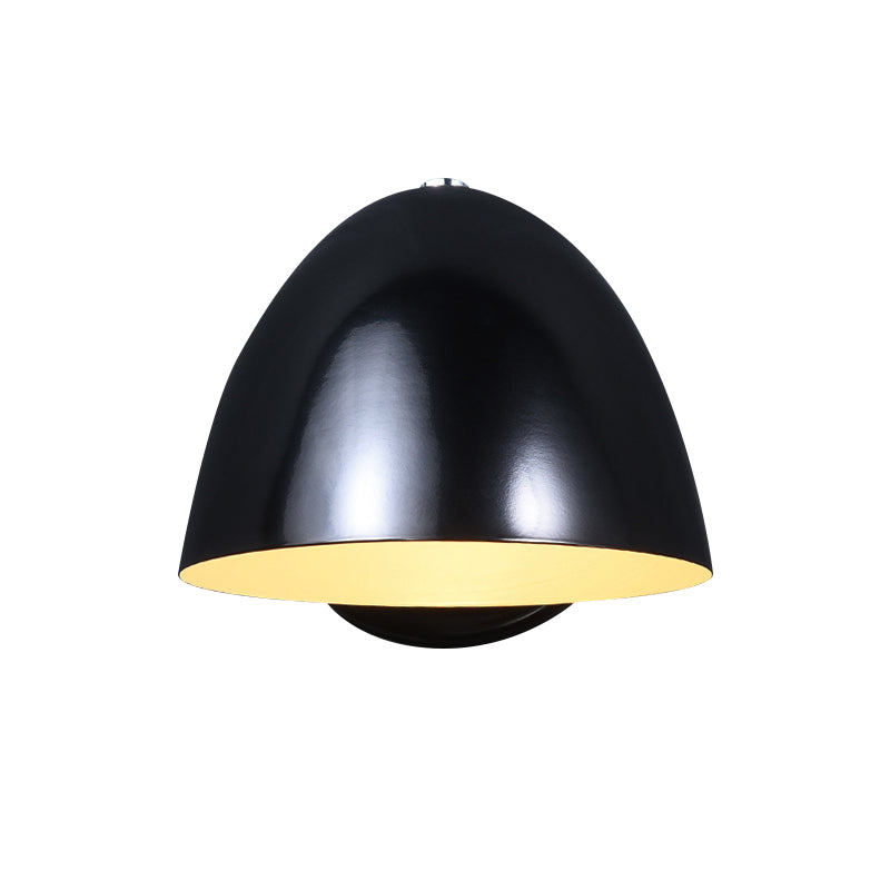 Black Angled Bell Mini Wall Lamp Minimalistic Metal 1 Bulb Bedroom Sconce Light Fixture