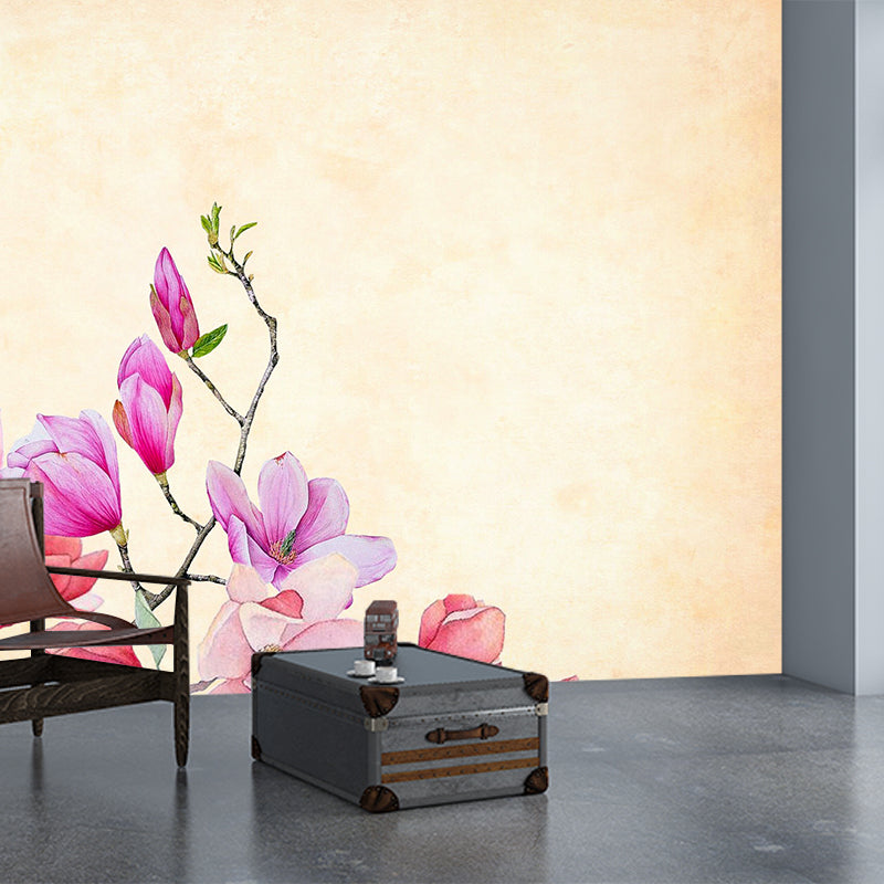 Illustrator Flower Print Wall Mural for Living Room Wall Decoration