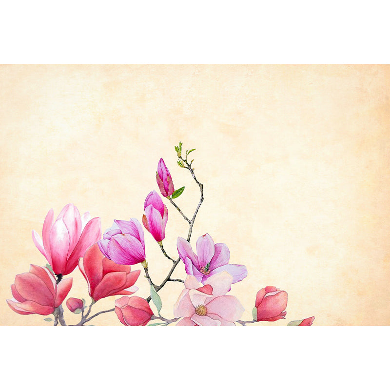 Illustrator Flower Print Wall Mural for Living Room Wall Decoration