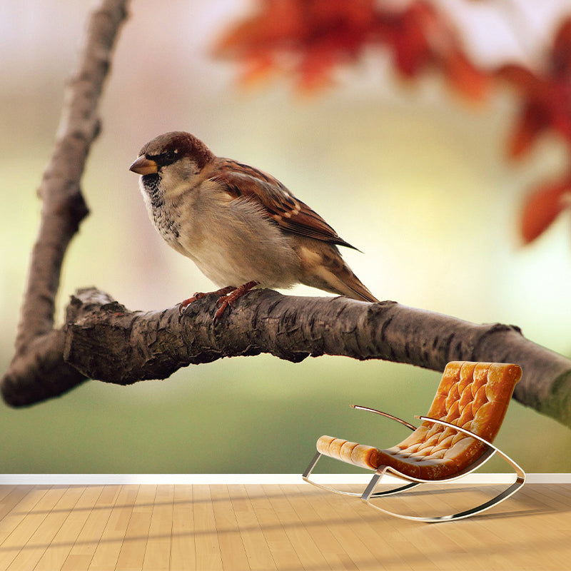 Creative Forest Bird Photography Mural Moistureproof for Living Room and Bedroom Wall Decor