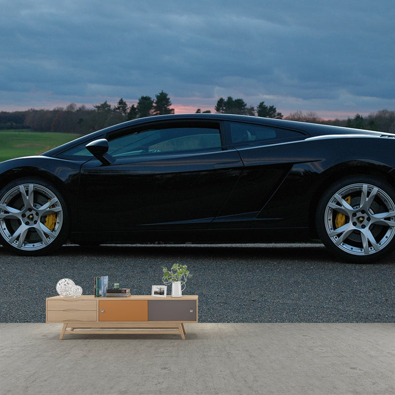 Creative Car Photography Mural Moisture Resistant for Living Room and Bedroom Wall Decor