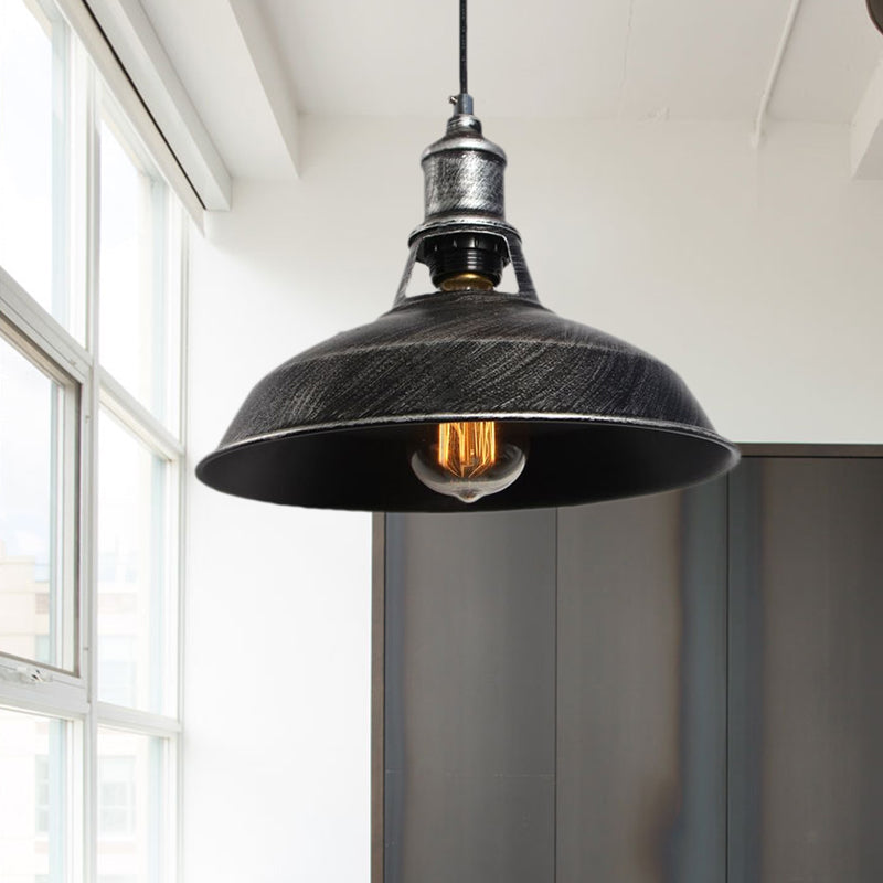 Iluminación colgante de granero envejecida de estilo antiguo 1 Luz de techo de comedor ligero, 10.5 "/12"/15 "de diámetro