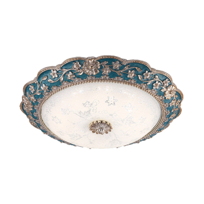 Fragmentarisches Blumenharz Flushmount Vintage LED-Schlafzimmer Flush Mount Deckenleuchte in Blau/Rot
