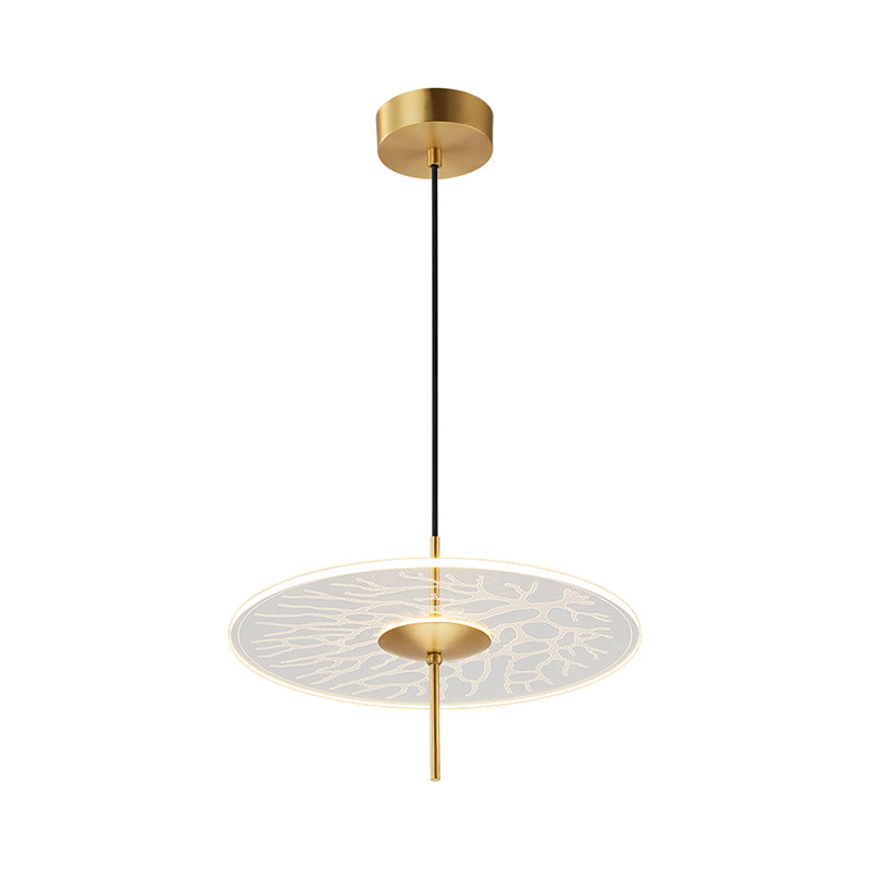 Festplattenrestaurant Hanging Deckenleichter klarer Kontext Gla -LED -Minimalismus -Pendel Lampe