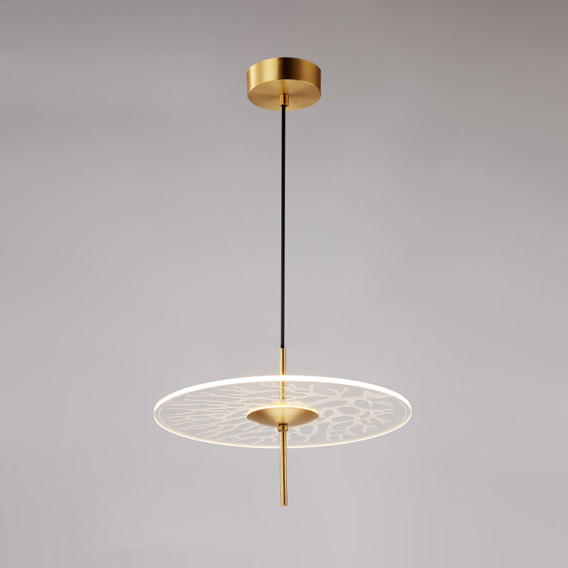 Festplattenrestaurant Hanging Deckenleichter klarer Kontext Gla -LED -Minimalismus -Pendel Lampe