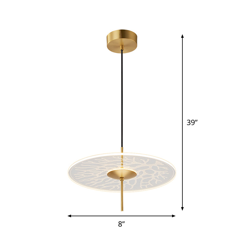 Festplattenrestaurant Hanging Deckenleichter klarer Kontext Gla -LED -Minimalismus -Pendel Lampe