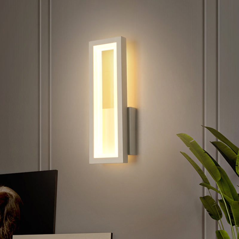 BLANCO/NEGRO/RECTANGO DE GOLD Lámpara aplastante Minimalista LED metálico Montón de montaje Luz de luz en luz blanca/cálida