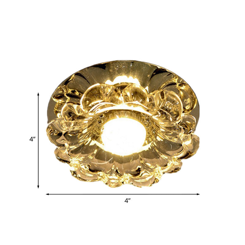 Lampada da incasso a LED smerlata Lampada da soffitto in cristallo smussato con finitura cromata contemporanea con luce calda/bianca