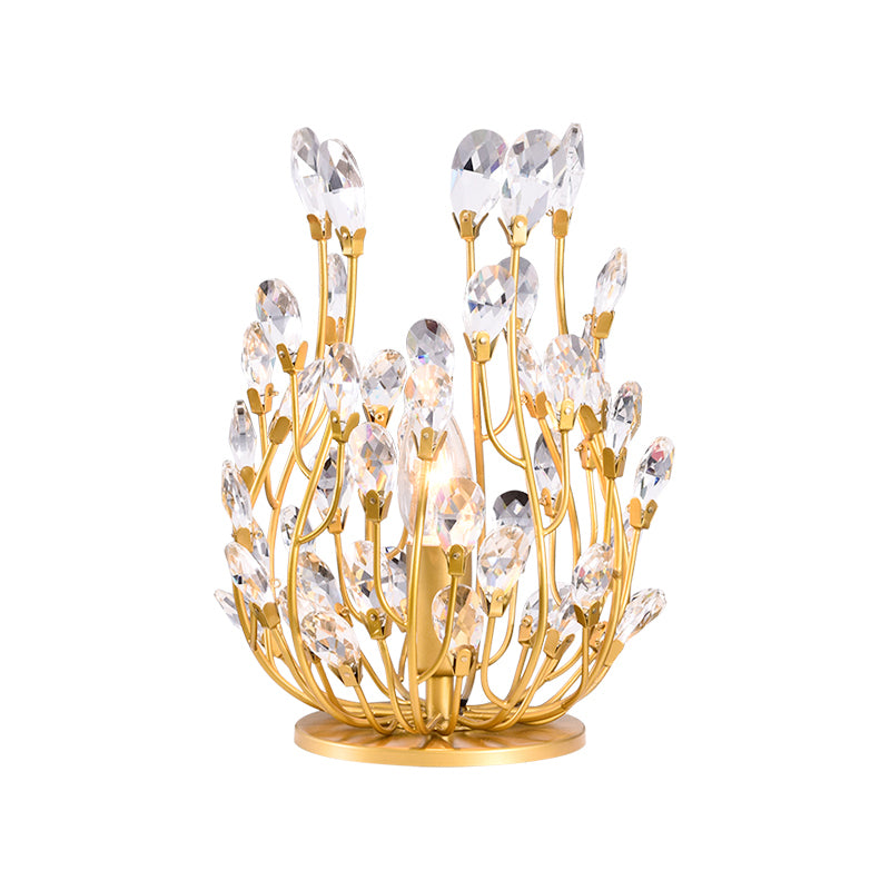 Accensione da tavolo a 1 luci Classico Crystal Drop Crystal Droplette in argento/oro per soggiorno