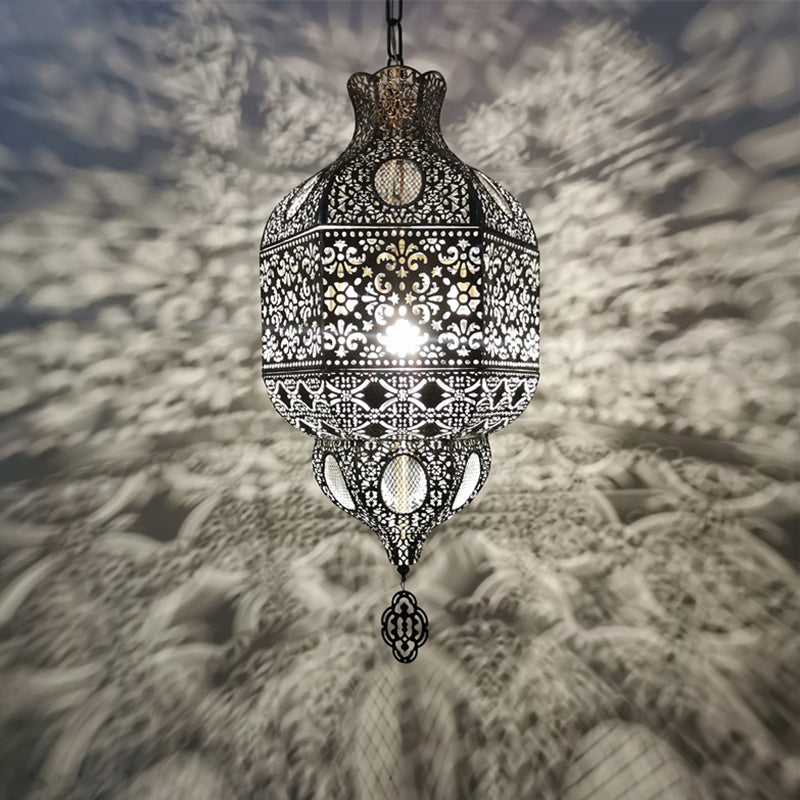 Bronze Etch Ceiling Pendant Light Art Deco Metal 3-Bulb Living Room Chandelier Lighting