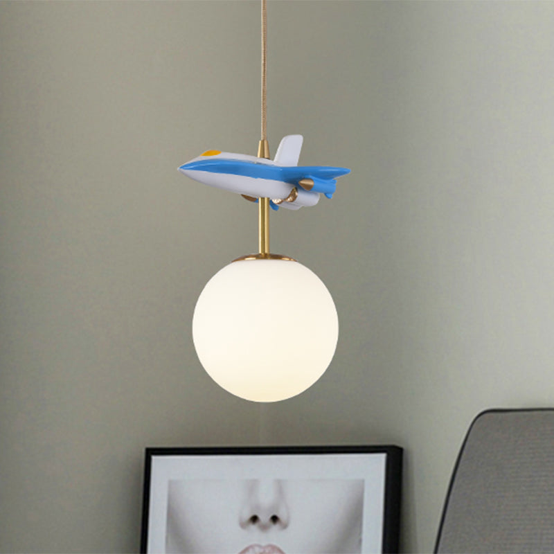 Flugzeugendecke Anhänger helles Kinder Metall 1 hellweißes/blaues Aufhängung Licht für Schlafzimmer