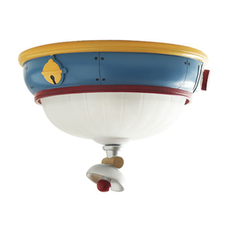 Blu Cupola Soffitto Montato Light Kids 3 Luci Resina Flushmonte Lampada per Bedroom
