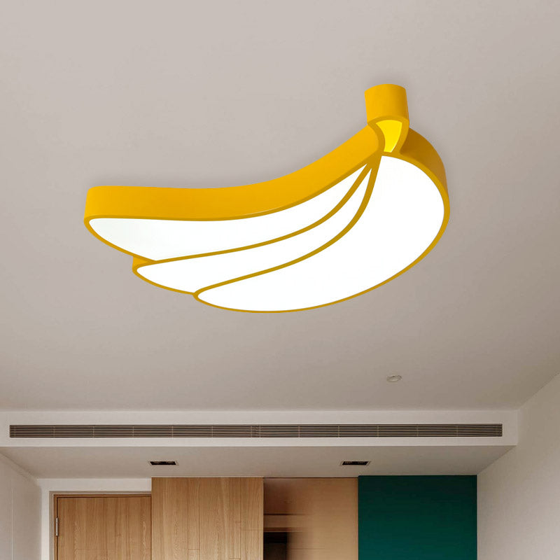 Creative Led Light Fixture with Acrylic Shade White Grape/Banana/Apple Flush Mount Lighting