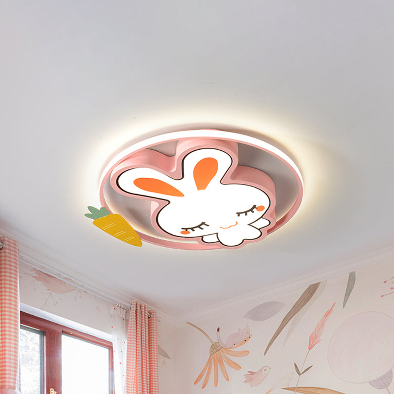 Ours/lapin encastré lumière dessin animé acrylique enfants chambre LED éclairage de plafond en rose/bleu