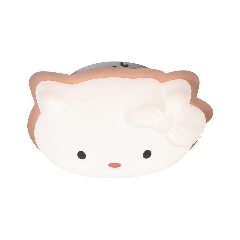 Cartoon-Katze-Unterputzleuchte aus Kunststoff für Kinderzimmer, LED-Unterputzleuchte in Rosa/Blau