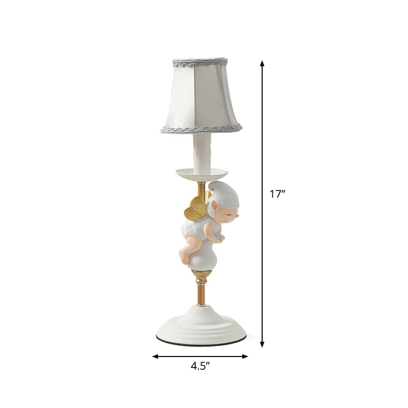 Base elfo letto piccolo scrivania piccole resina resina 1 capo illuminazione per bambini con ombra impero in bianco e oro