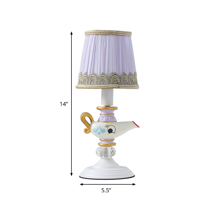 Eigentijdse theepothars leeslamp 1 lichte witte taakverlichting voor bed met vat schaduw