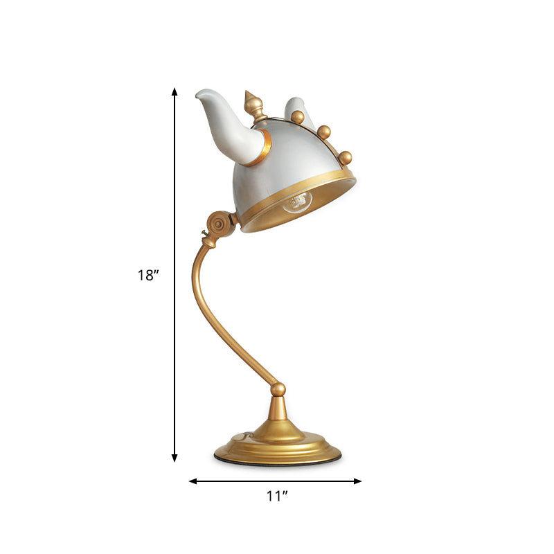 Lampada da studio moderna a lampadina singola con paralume a medaglia, lampada da lavoro a forma di timone in corno di bue grigio