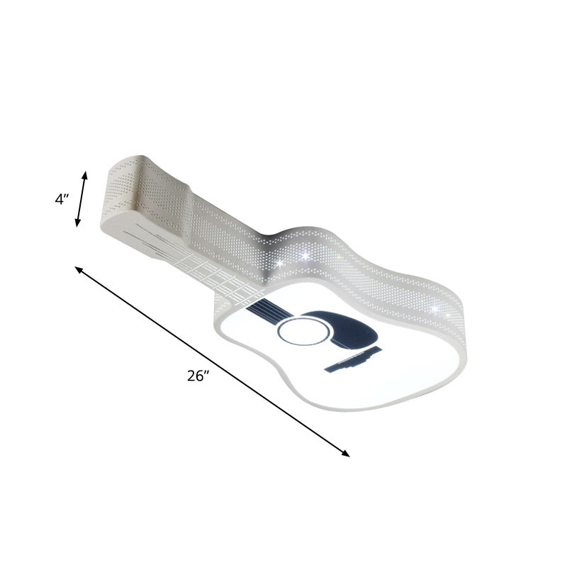 White Pineapple/Guitar Ceiling Lighting Modern Led Acryl Flush Mount Lamp for Kids Bedroom