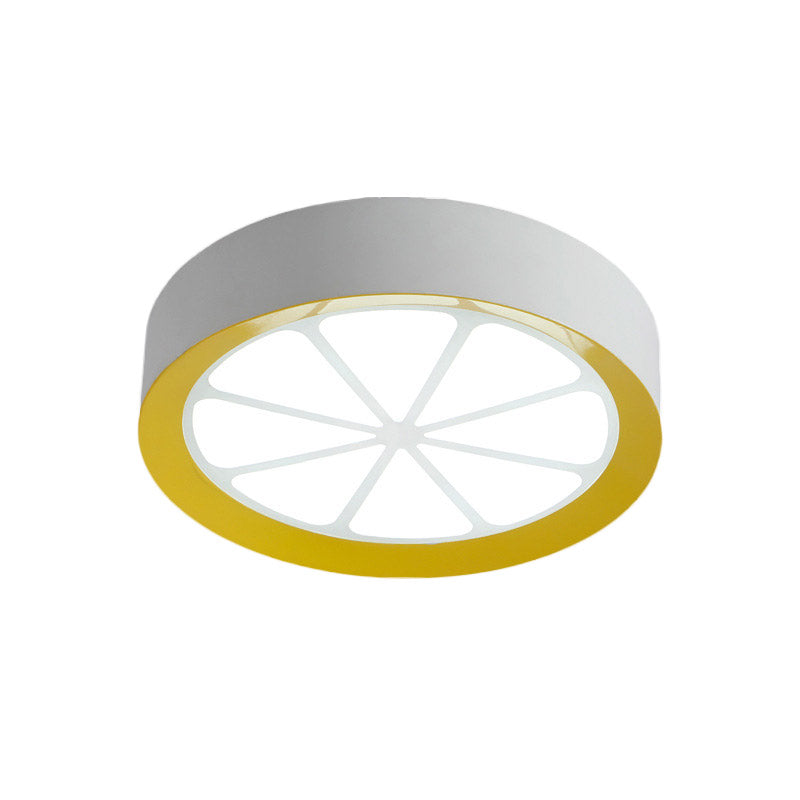 Lemon Ceiling Mount Kids Acryl Led White Flushmount Light in Warm/White Light