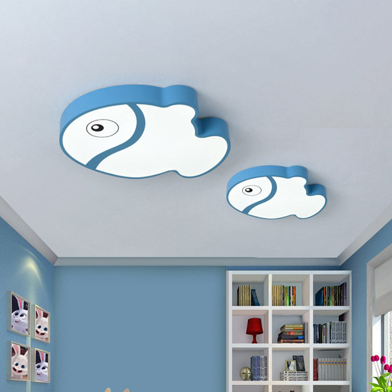Fish Flushmount Cartoon Acryl Led White/Blue Ceiling Light Halterung für Kinder Schlafzimmer