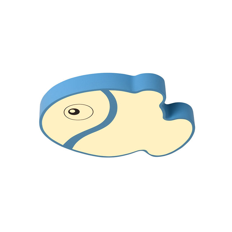 Fish Flushmount Cartoon Acrylic Led White/Blue Ceiling Light Fixture for Kids Bedroom